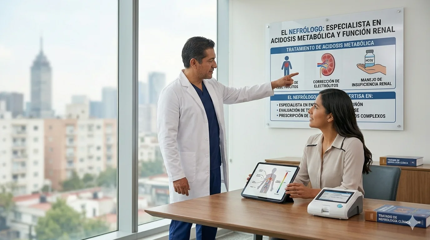 ¿Qué especialista trata la acidosis metabólica?